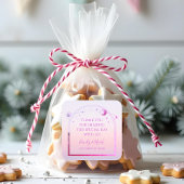 Mystieke Zonsondergang Roze Zon Maan Sterren Bruil Vierkante Sticker