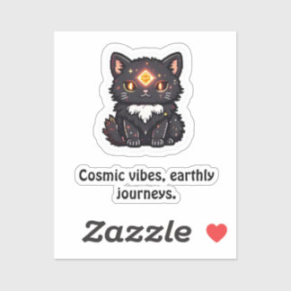 Mystieke Zwart Kat Sticker 