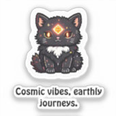 Mystieke Zwart Kat Sticker  (Voorkant)