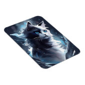 Mystieke zwart-wit kitten | Waterverf Cat Magneet (Rechterzijde)
