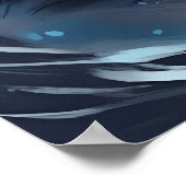 Mystieke zwart-wit kitten | Waterverf Cat Poster (Hoek)