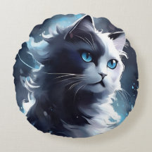 Mystieke zwart-wit kitten | Waterverf Cat