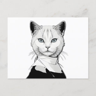 Mystieke zwart-witte kat van Salem Feestdagenkaart
