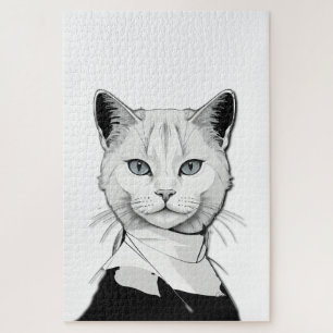 Mystieke zwart-witte kat van Salem Legpuzzel