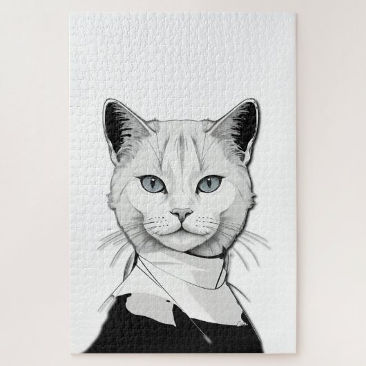 Mystieke zwart-witte kat van Salem Legpuzzel (Verticaal)