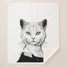 Mystieke zwart-witte kat van Salem Sherpa Deken