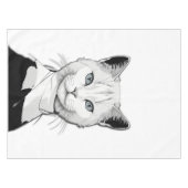 Mystieke zwart-witte kat van Salem Tafelkleed (Voorkant (Horizontaal))
