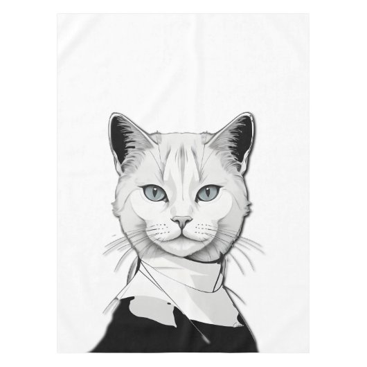Mystieke zwart-witte kat van Salem Tafelkleed (Voorkant)