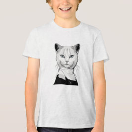 Mystieke zwart-witte kat van Salem Tri-Blend Shirt