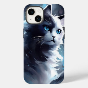 Mystieke Zwart-Witte Kitten Waterverf Kat Case-Mate iPhone 14 Hoesje