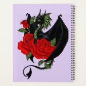 Mystieke Zwarte Draak Rode Rozen Lavendel Gotisch Planner (Achterkant)