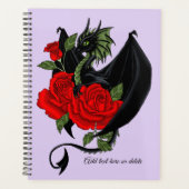 Mystieke Zwarte Draak Rode Rozen Lavendel Gotisch Planner (Voorkant)