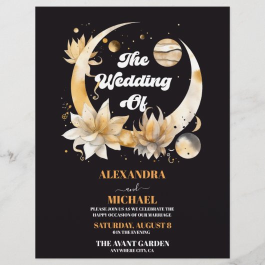 Mystieke Zwarte Gouden Hemelhuwelijk Flyer (Voorkant)