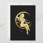 Mystieke Zwarte Gouden Hemelse Sterren Bruiloft  B Save The Date (Achterkant)
