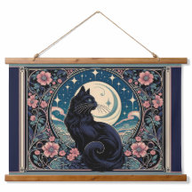Mystieke zwarte kat Art Nouveau