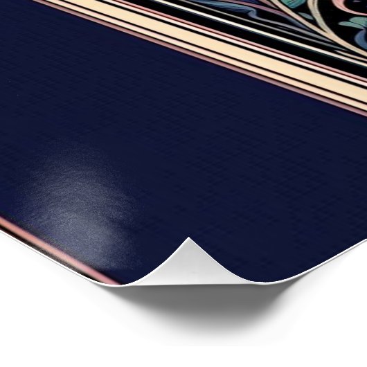 Mystieke zwarte kat Art Nouveau Perfect Poster (Hoek)