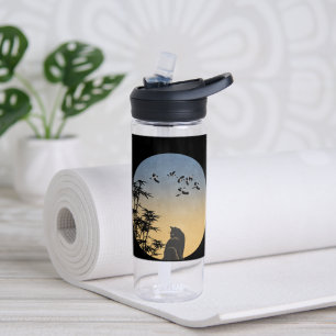 Mystieke Zwarte Kat & Bamboo-Japanse Stijl Fles