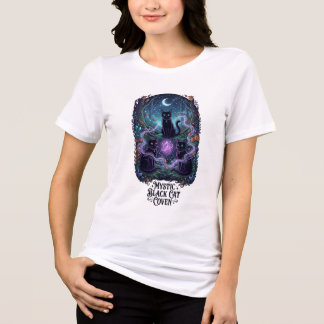 Mystieke Zwarte Kat Coven Hekserij Halloween Griez Tri-Blend Shirt