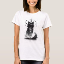 Mystieke Zwarte Kat Dames T-Shirt
