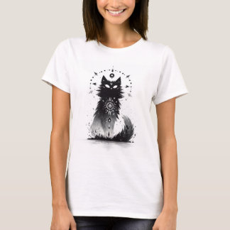 Mystieke Zwarte Kat Dames T-Shirt