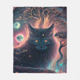 Mystieke Zwarte Kat Deken | Hekserig Cadeau