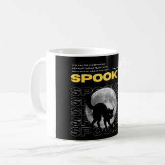 Mystieke Zwarte Kat en Maan Esthetische Halloween Koffiemok