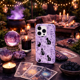 Mystieke Zwarte Kat en Vlinder Patroon | Hekserij iPhone 15 Pro Max Hoesje