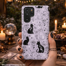 Mystieke Zwarte Kat en Vlinder Patroon | Hekserij