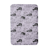 Mystieke zwarte kat en vlinderpatroon | hekserig badmat (Voorkant Verticaal)