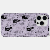 Mystieke zwarte kat en vlinderpatroon | hekserig Case-Mate iPhone case (Achterkant (horizontaal))