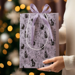 Mystieke zwarte kat en vlinderpatroon | hekserig medium cadeauzakje
