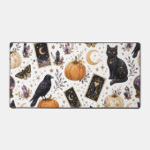 Mystieke Zwarte Kat Halloween Hemelse Tarot Bureaumat (Voorkant)