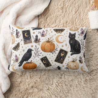 Mystieke Zwarte Kat Halloween Hemelse Tarot Kussen
