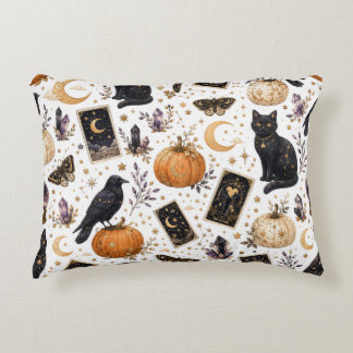 Mystieke Zwarte Kat Halloween Hemelwaarts Tarot Accent Kussen