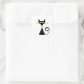 Mystieke Zwarte Kat Halloween Sticker (Tas)