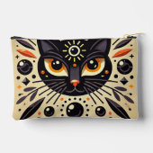 Mystieke Zwarte Kat Hemelse Gloed Accessoire 🐱 Etui (Achterkant)