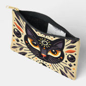 Mystieke Zwarte Kat Hemelse Gloed Accessoire 🐱 Etui (Open)