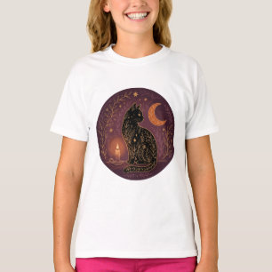 Mystieke Zwarte Kat Hemelse Hekserij Halloween Got T-shirt