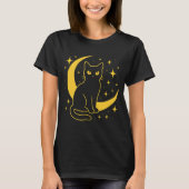 Mystieke Zwarte Kat - Hemelse Nacht T-shirt (Voorkant)