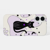 Mystieke Zwarte Kat iPhone Case – Witchy Gift 16 Hoesje (Achterkant horizontaal)