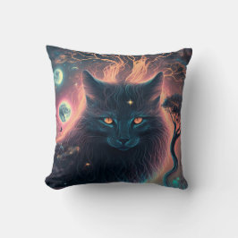 Mystieke Zwarte Kat Kussen | Hekserig Cadeau