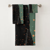 Mystieke zwarte kat met Oranje ogen en glitter Bad Handdoek (Insitu)