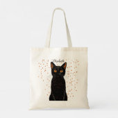 Mystieke zwarte kat met Oranje ogen en glitter Tote Bag (Achterkant)