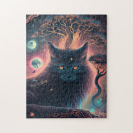 Mystieke Zwarte Kat Puzzel | Hekserig Cadeau