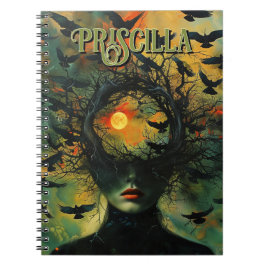 Mystieke Zwarte Kraaien Herfst Gotisch Abstract Or Notitieboek