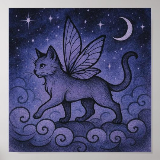MystiekeVlinderKat Poster (Voorkant)