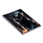 Mystified Black Cat in een waas van rook Notitieboek (Rechterzijde)