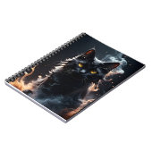 Mystified Black Cat in een waas van rook Notitieboek (Linkerzijde)