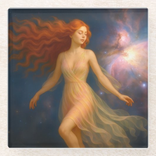 Mystik Woman – Glasuntersetzer aus Glas Glazen Onderzetter (Voorkant)