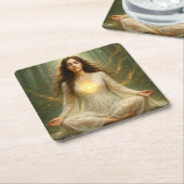 Mystik Woman – Glasuntersetzer Kartonnen Onderzetters (Schuin)